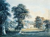 Thomas Girtin Famous Paintings - Chalfont House, Buckinghamshire, with a Shepherdess